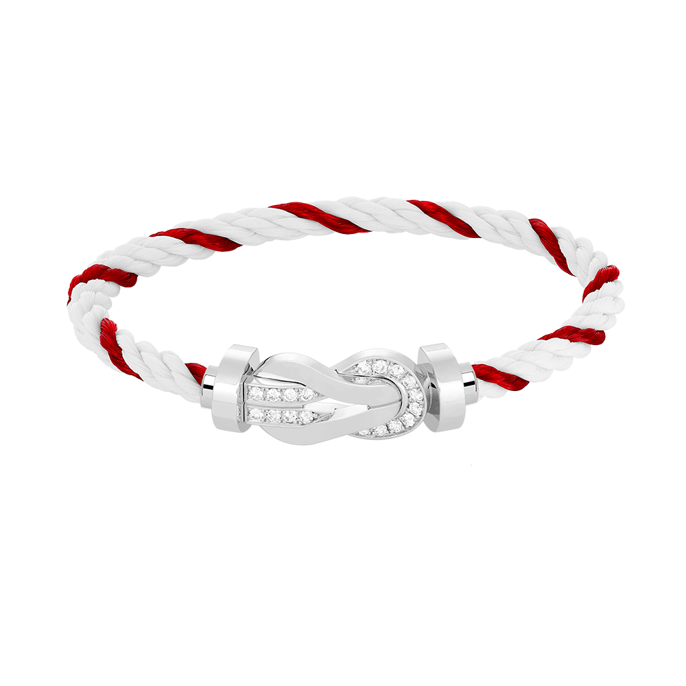 [⭐Veyra]CHANCE LARGE 8 FIGURE BUCKLE HALF DIAMOND BRACELET SILVER