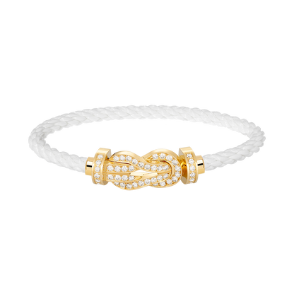 [⭐Veyra]CHANCE LARGE 8 FIGURE BUCKLE FULLDIAMOND BRACELET GOLD