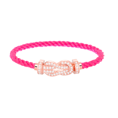 [⭐Veyra]CHANCE LARGE 8 FIGURE BUCKLE FULL DIAMOND BRACELET ROSE GOLD