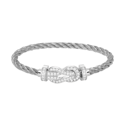 [⭐Veyra]CHANCE LARGE 8 FIGURE BUCKLE FULL DIAMOND BRACELET SILVER