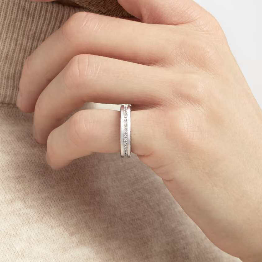 [⭐Veyra]ZERO 1 ONE-BAND PAVED DIAMONDS ON THE SPIRAL RING