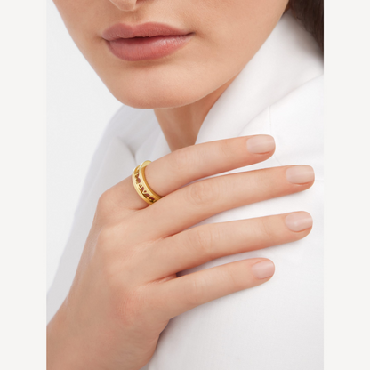 [⭐Veyra]ZERO 1 ONE-BAND WITH OPENWORK LOGO SPIRAL RING