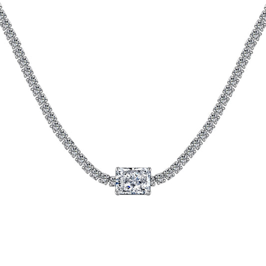 [⭐Lucky Jewelry]2.0 carat Ornate Emerald Cut Necklace