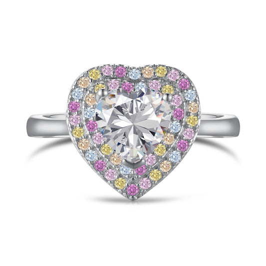 [⭐Lucky Jewelry]Delicate Ebullient Heart Shape Wedding Ring