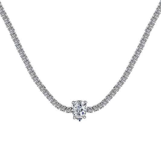 [⭐Lucky Jewelry]1.0 carat Unique Pear Cut Tennis Necklace