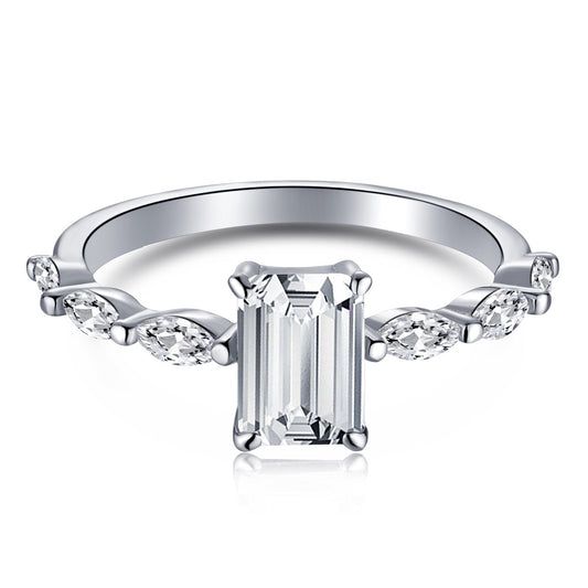 [⭐Lucky Jewelry]1.0 Carat Dainty Resplendent Radiant Cut Daily Ring