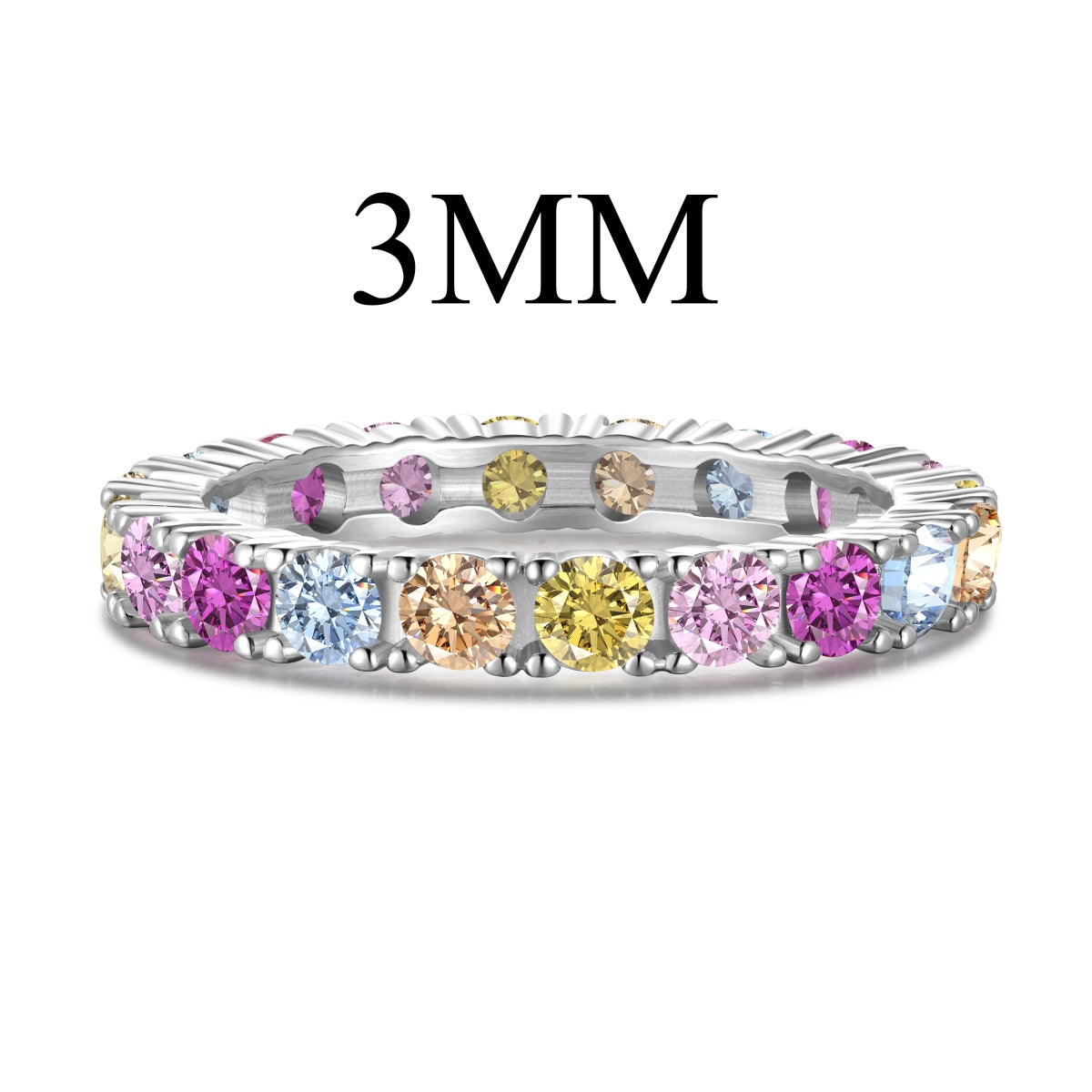 [⭐Lucky Jewelry]Dazzling Lustrous Round Cut Tennis Ring