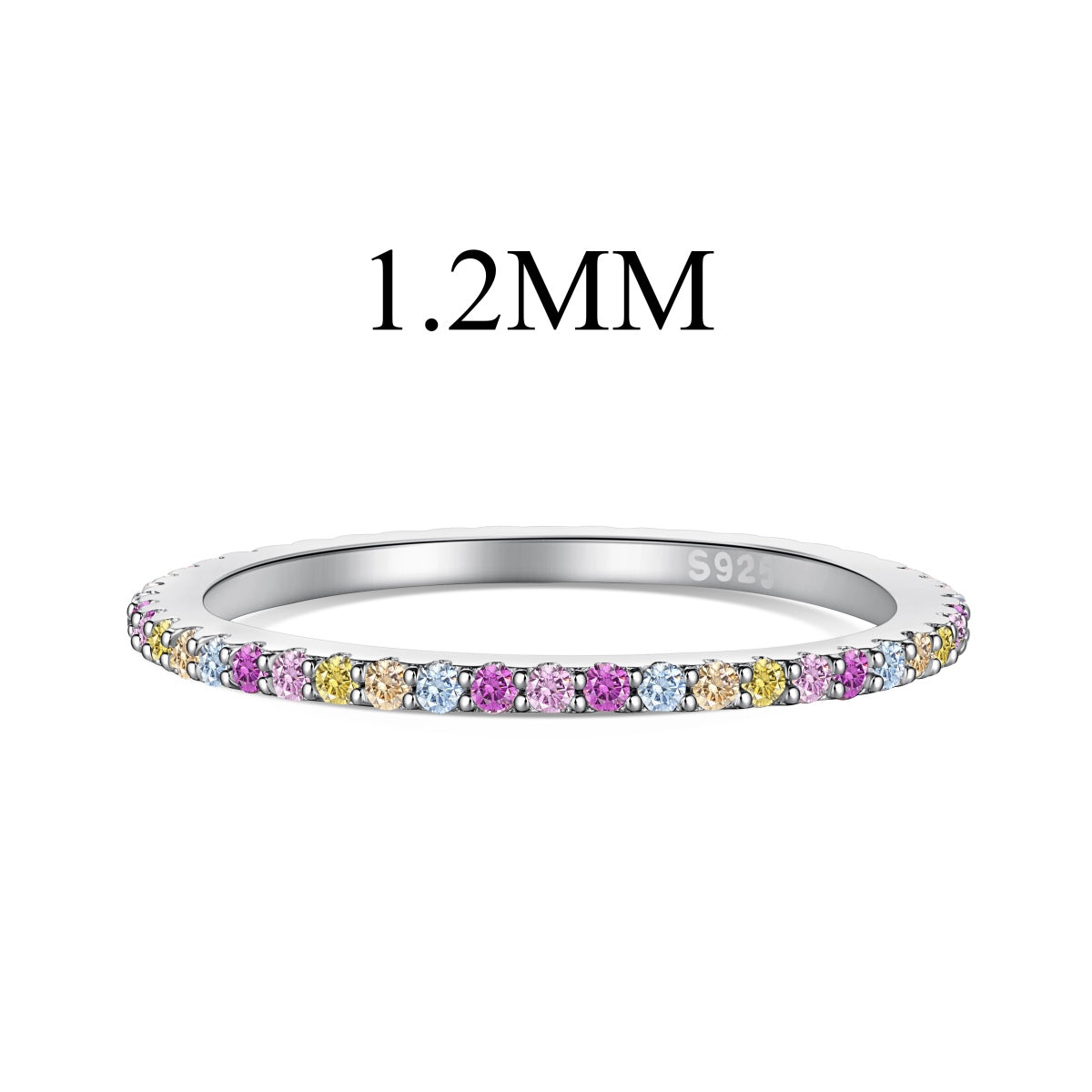 [⭐Lucky Jewelry]Ornate Colorful Round Cut Tennis Ring