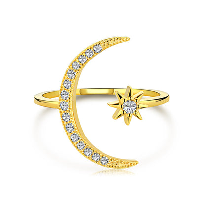 [⭐Lucky Jewelry]Eternity Moon & Star Ring