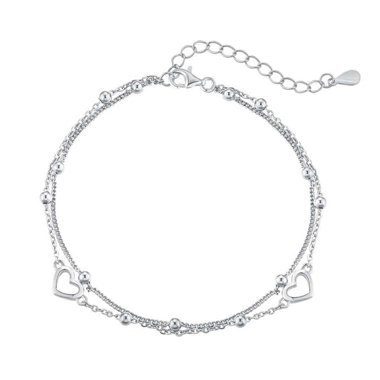 [⭐Lucky Jewelry]Dainty Double Layer Love Heart Bracelet