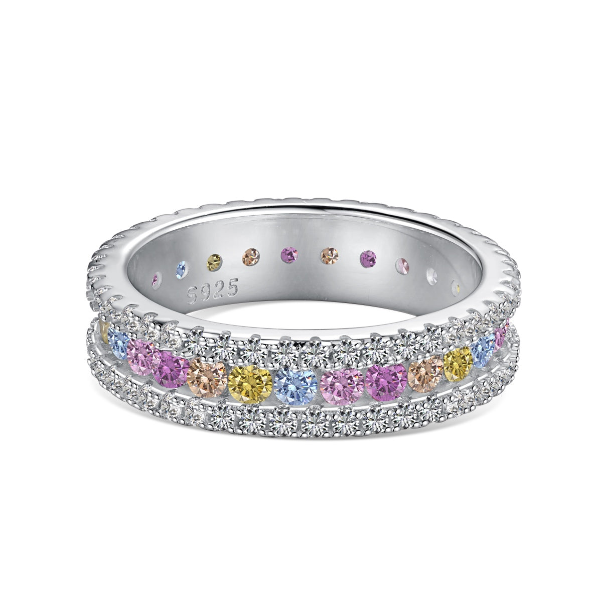 [⭐Lucky Jewelry]Delicate Colorful Round Cut Daily Ring
