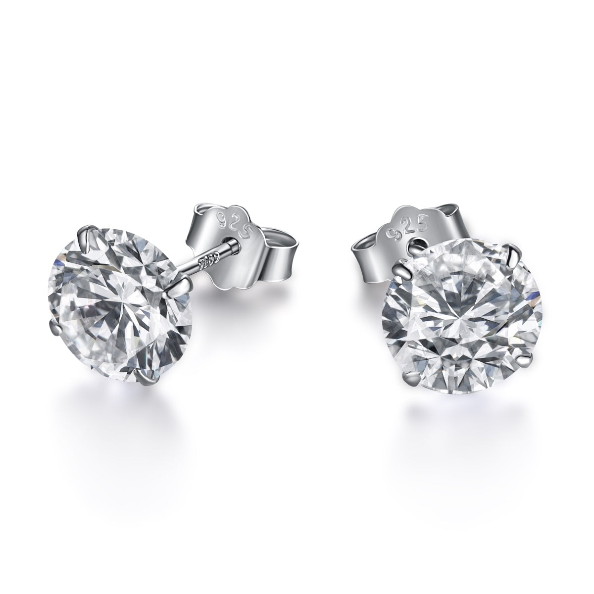 [⭐Lucky Jewelry]Stylish Shiny Round Center Stone Stud Earrings