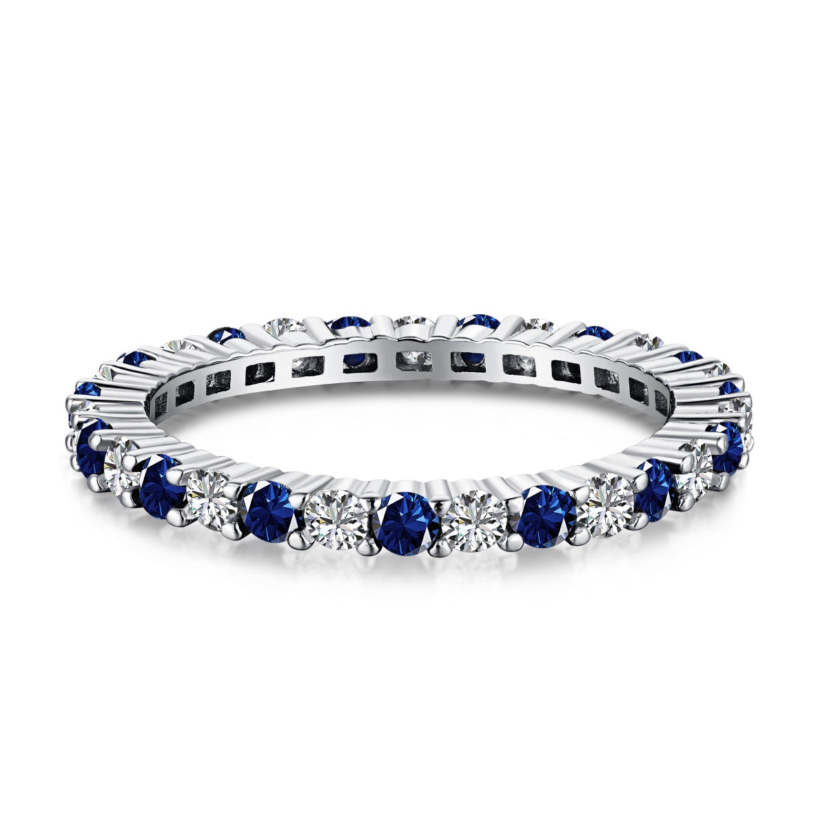 [⭐Lucky Jewelry]Exquisite Colorful Round Cut Tennis Ring