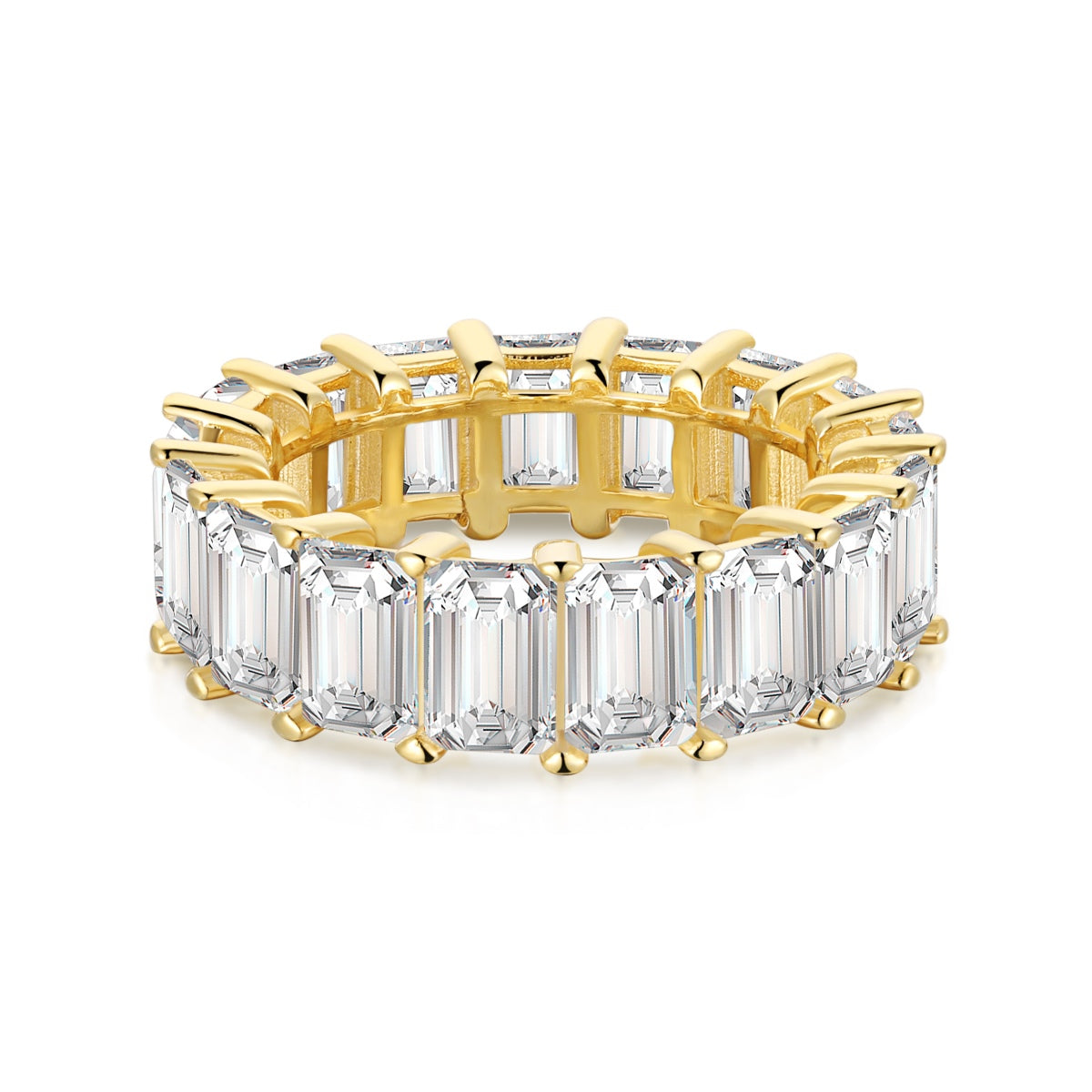 [⭐Lucky Jewelry]0.75 Carat Elegant Emerald Cut Tennis Ring