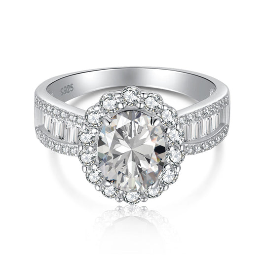 [⭐Lucky Jewelry]1.5 Carat Dazzling Charming Oval Cut Banquet Ring