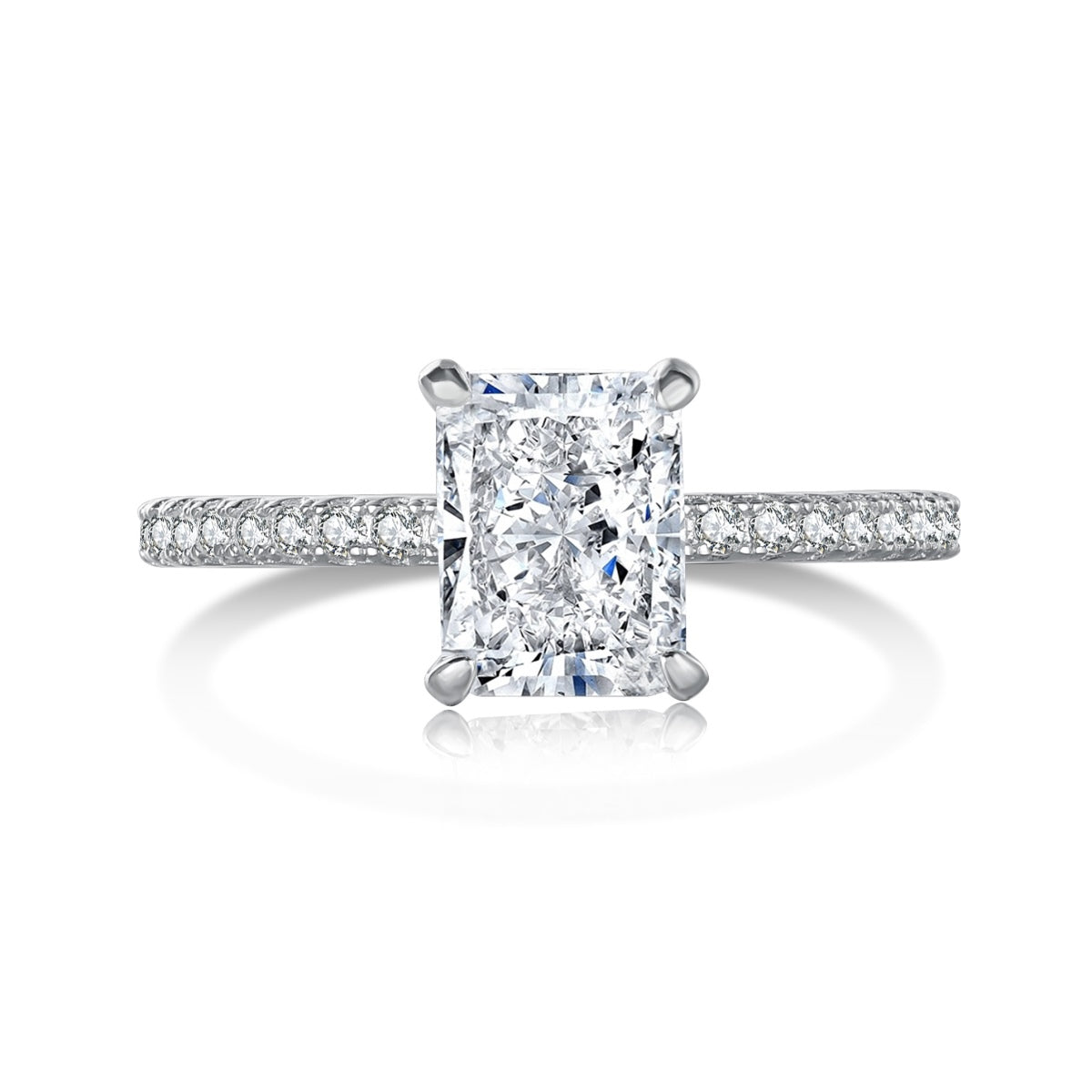 [⭐Lucky Jewelry]2.0 Carat Dazzling ⭐Luckyling Radiant Cut Party Ring