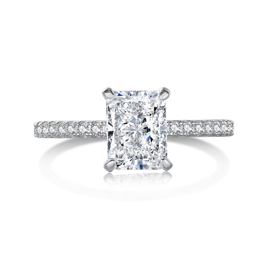 [⭐Lucky Jewelry]2.0 Carat Dazzling ⭐Luckyling Radiant Cut Party Ring