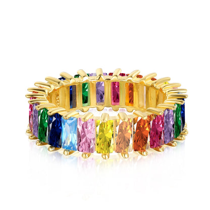 [⭐Lucky Jewelry]Unique Colorful Radiant Cut RIng