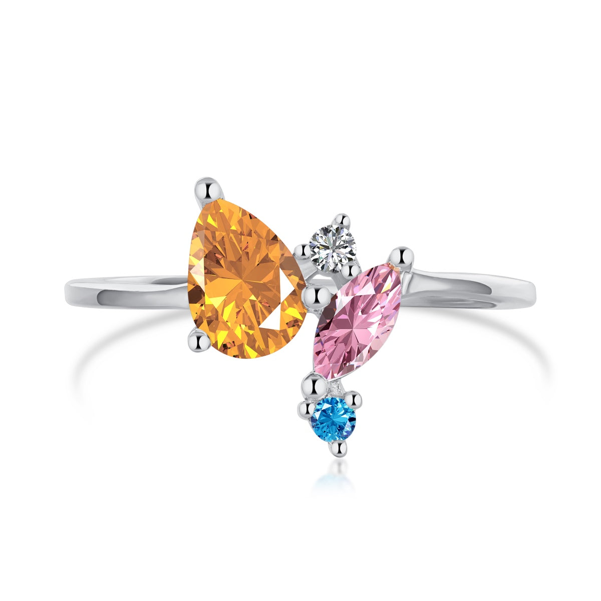 [⭐Lucky Jewelry]Radiant Colorful Multi Cut Daily Ring