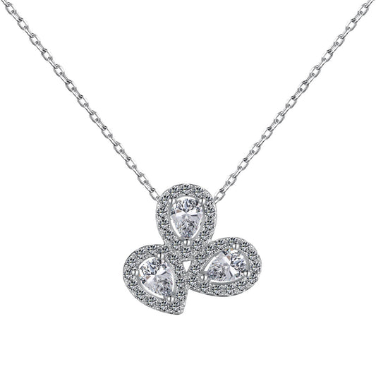 [⭐Lucky Jewelry]Elegant Flower Shape Pear Cut Necklace