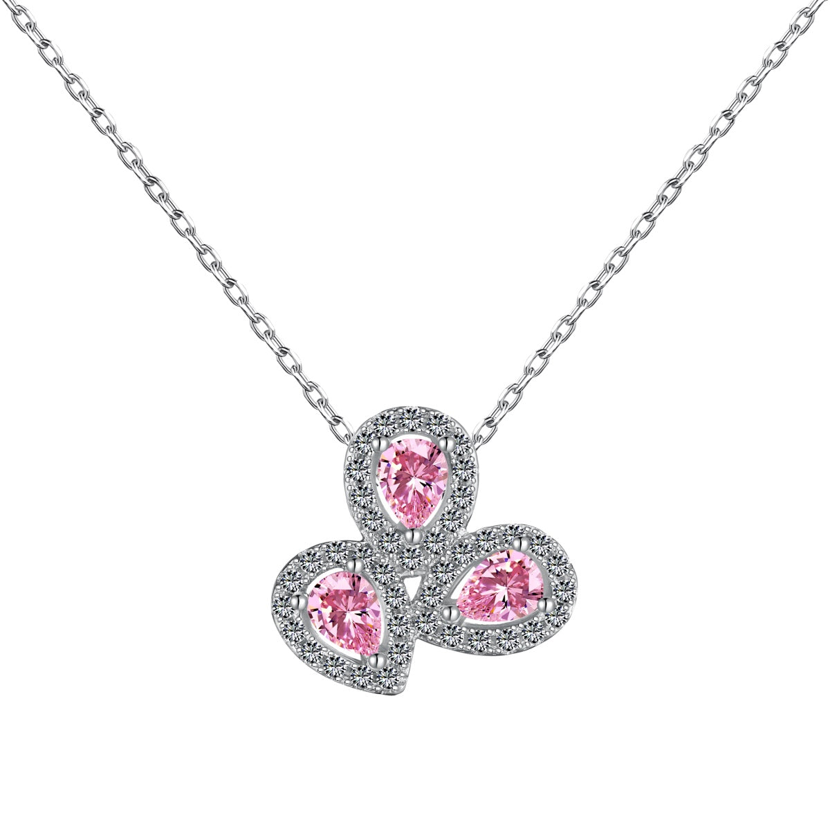[⭐Lucky Jewelry]Elegant Flower Shape Pear Cut Necklace