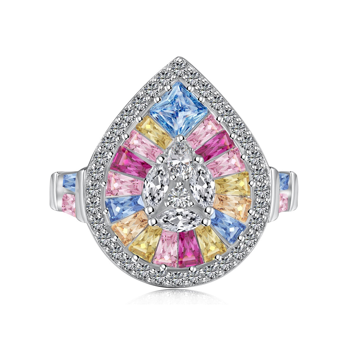 [⭐Lucky Jewelry]Elegant Colorful Water Drop Shape Banquet Ring