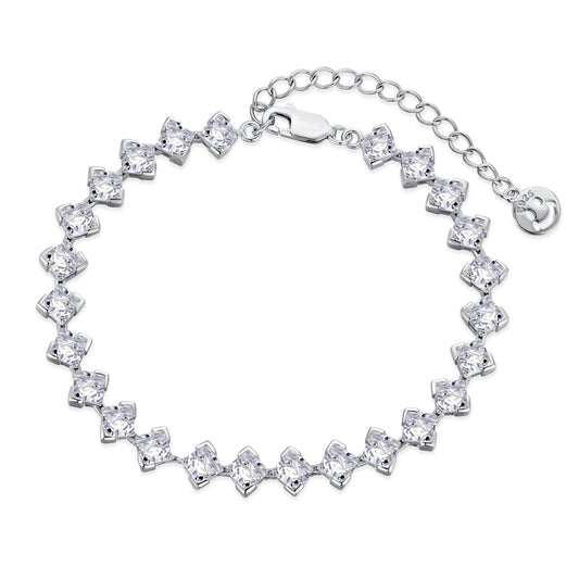 [⭐Lucky Jewelry]0.5 Carat Ornate Princess Cut Daily Bracelet