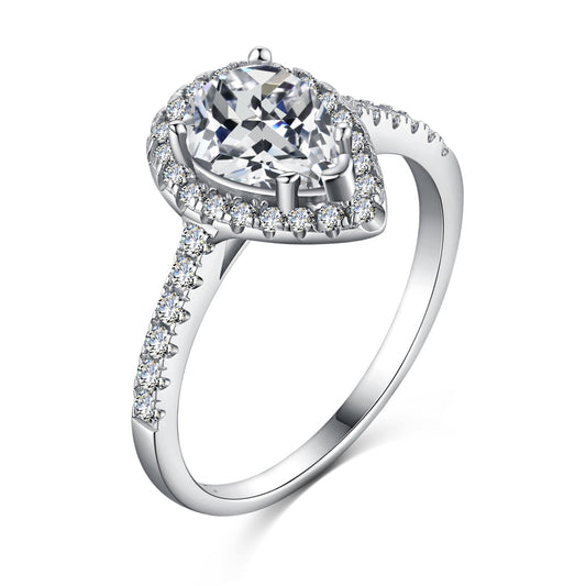 [⭐Lucky Jewelry]1.0 Carat Luxurious Resplendent Water Drop Shape Wedding Ring