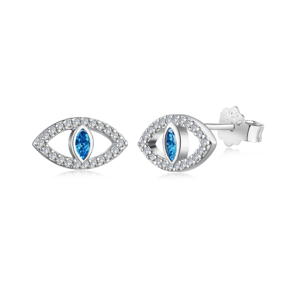 [⭐Lucky Jewelry]Blue Devil Eyes Hollow Stud Earrings