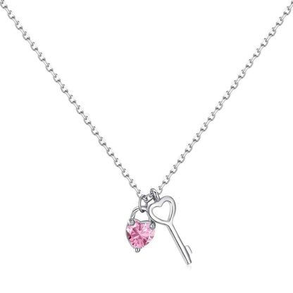 [⭐Lucky Jewelry]Unique Heart Shape Key Pendent Necklace