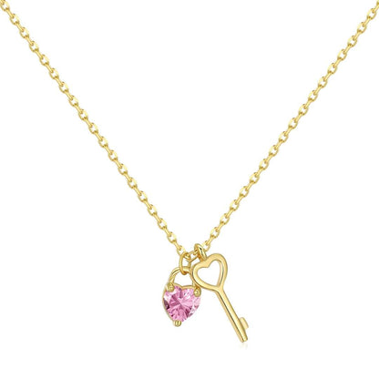 [⭐Lucky Jewelry]Unique Heart Shape Key Pendent Necklace