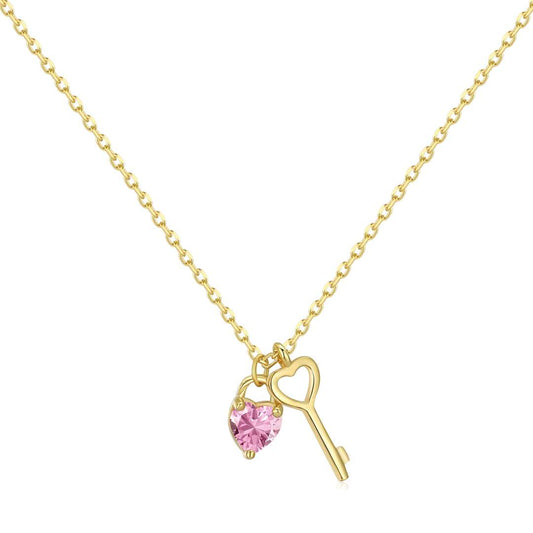 [⭐Lucky Jewelry]Unique Heart Shape Key Pendent Necklace