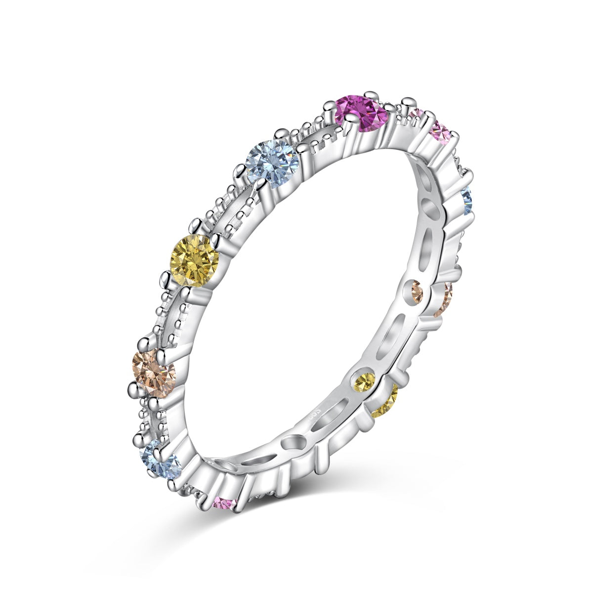 [⭐Lucky Jewelry]⭐Luckyling Colorful Round Cut Tennis Ring
