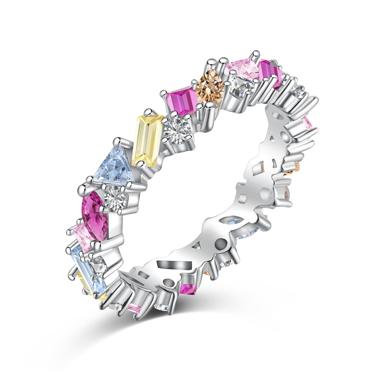 [⭐Lucky Jewelry]Dazzling Polychromatic Multi cut Daily Ring