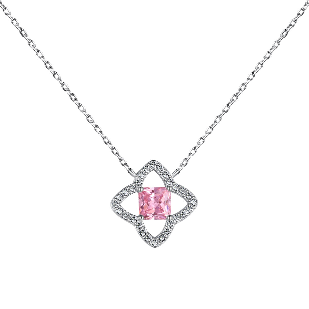 [⭐Lucky Jewelry]Exquisite Flower Shape Princess Cut Necklace