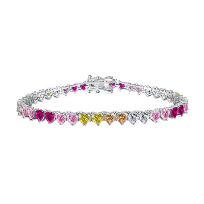 [⭐Lucky Jewelry]Luxurious Colorful Romantic Heart Shape Lover Bracelet