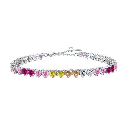 [⭐Lucky Jewelry]Luxurious Colorful Romantic Heart Shape Lover Bracelet