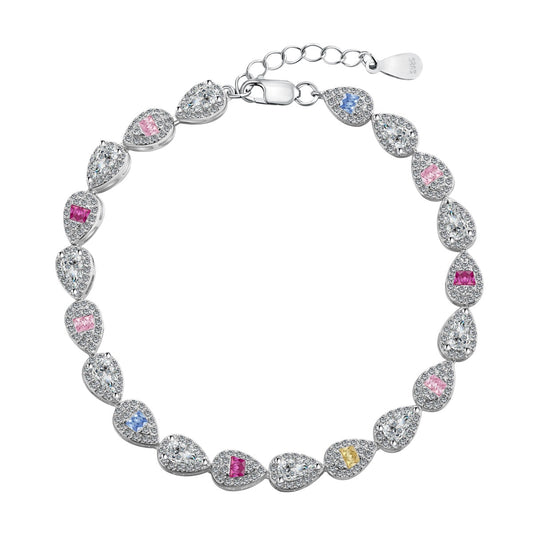 [⭐Lucky Jewelry]0.25 Carat Radiant Water Drop Shape Daily Bracelet