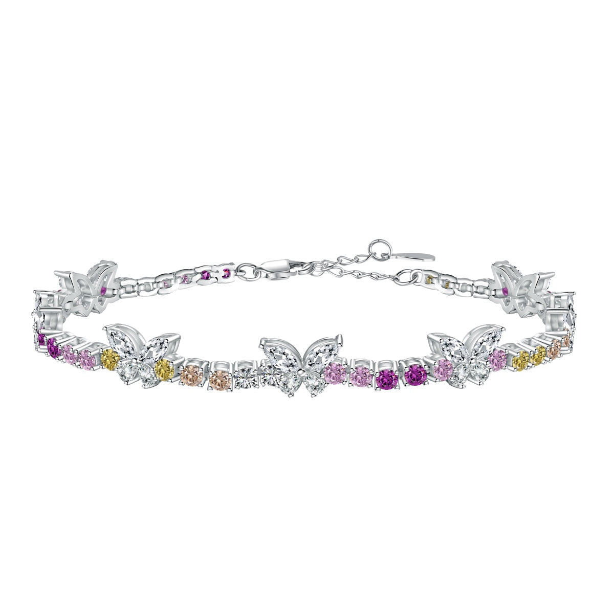 [⭐Lucky Jewelry]Ornate Colorful Butterfly Shape Round Cut Daily Bracelet