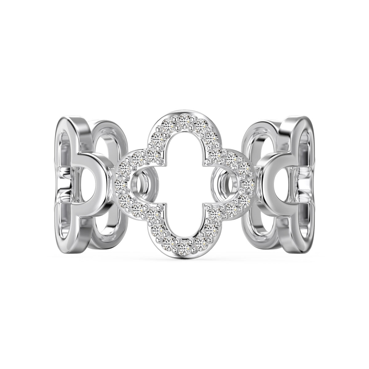 [⭐Lucky Jewelry]Hollow Design Four-Leaf Clover Flower Shape Ring