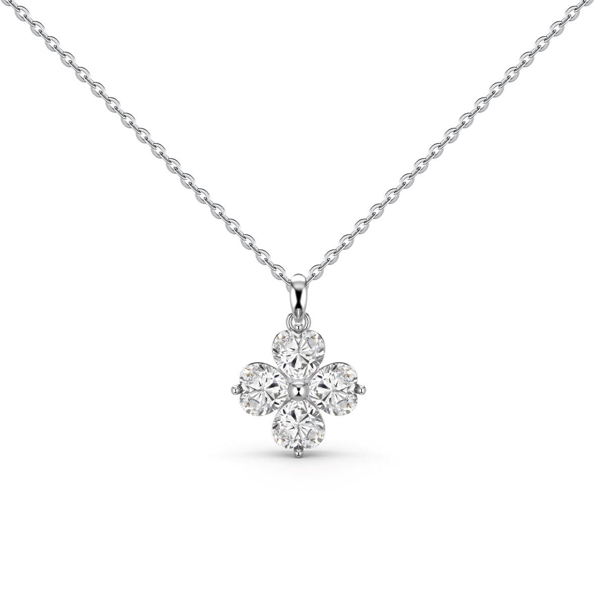 [⭐Lucky Jewelry]Heart-Shaped Four-Leaf Clover Bead Necklace