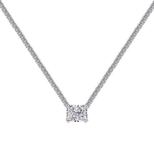 [⭐Lucky Jewelry]4.0 Carat Elegant Radiant Cut Necklace