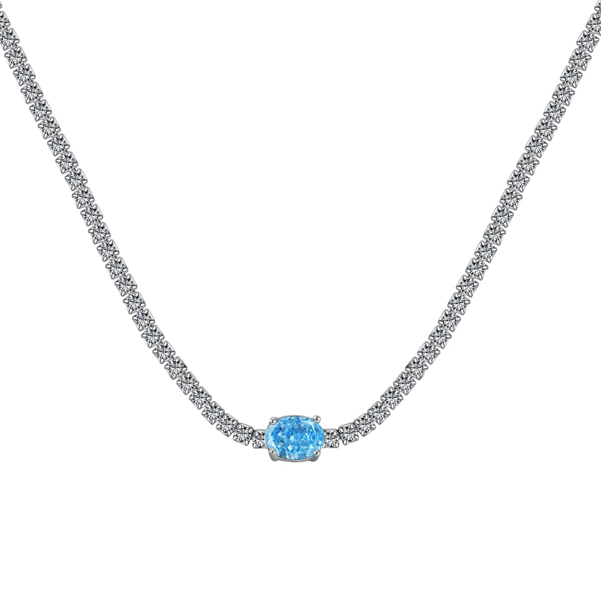 [⭐Lucky Jewelry]1.0 Carat Shining Oval Cut Necklace