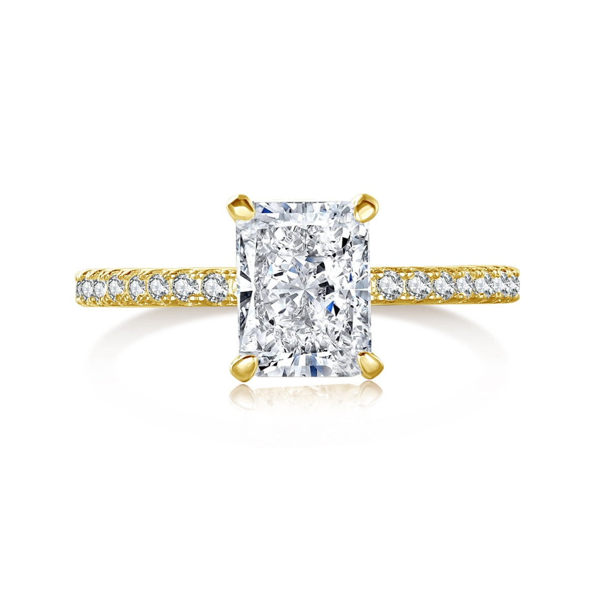 [⭐Lucky Jewelry]2.0 Carat Dazzling ⭐Luckyling Radiant Cut Party Ring