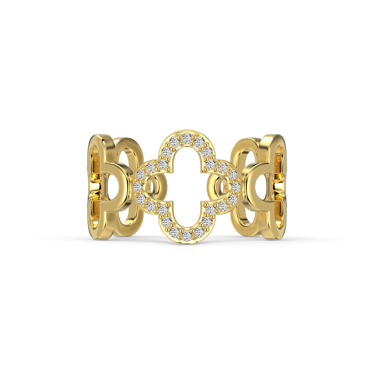 [⭐Lucky Jewelry]Hollow Design Four-Leaf Clover Flower Shape Ring