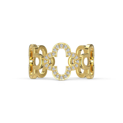 [⭐Lucky Jewelry]Hollow Design Four-Leaf Clover Flower Shape Ring