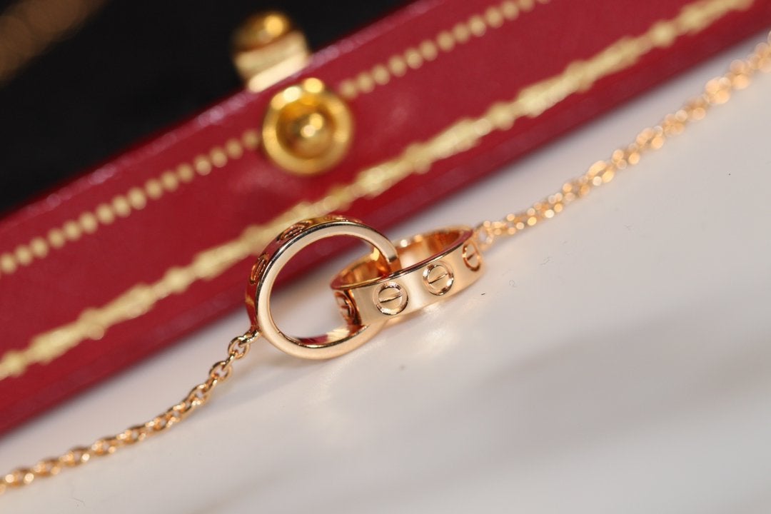 [⭐Veyra]LOVE NECKLACE PINK GOLD AND SILVER