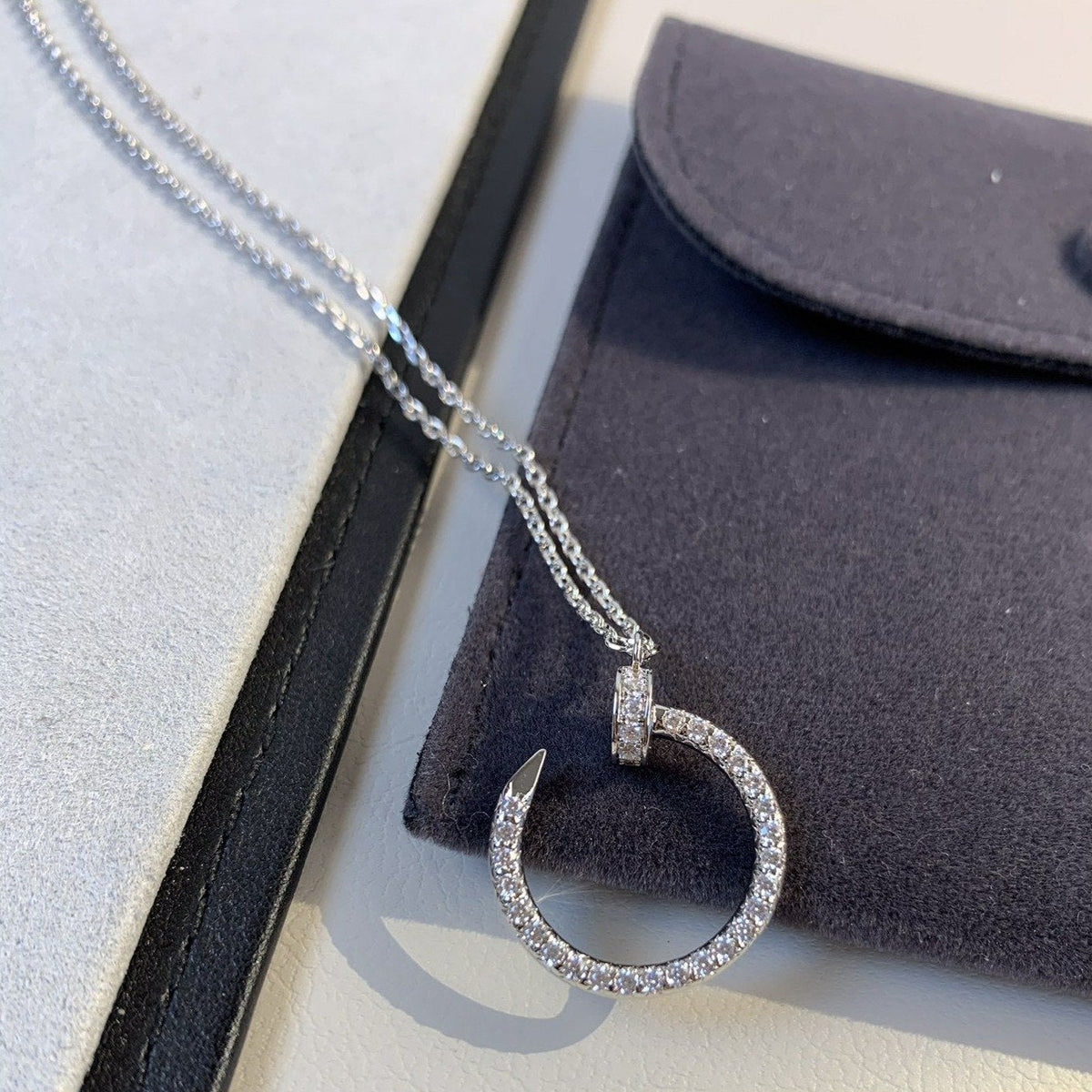 [⭐Veyra]JUSTE NECKLACE SILVER DIAMONDS