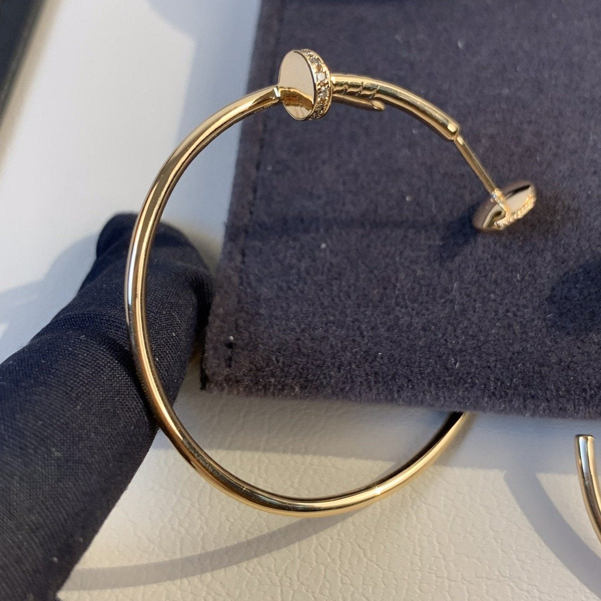 [⭐Veyra]JUSTE EARRINGS GOLD DIAMONDS 1.8MM