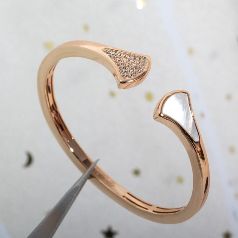 [⭐Veyra]DREAM BRACELET OPEN PINK GOLD MOP DIAMOND